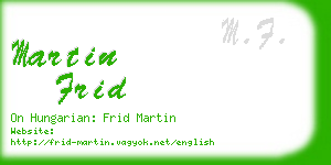 martin frid business card